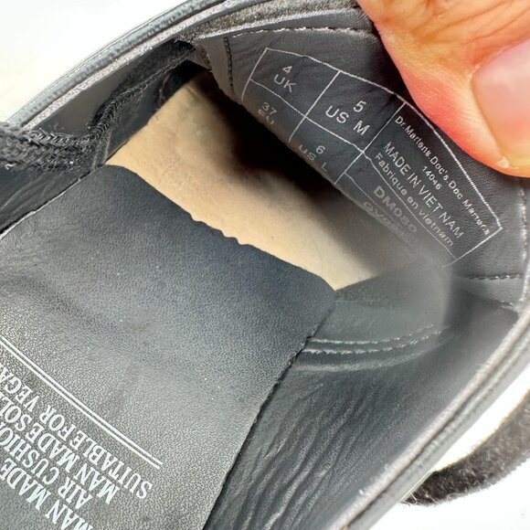 Dr Martens The Original 14046 Women Size 6 Black Leather Low Top Derby Shoes - Picture 10 of 11